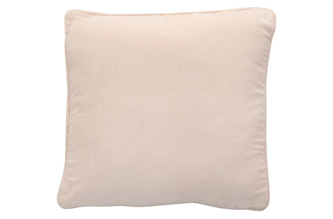 Coussin velours rose pastel 45x45cm