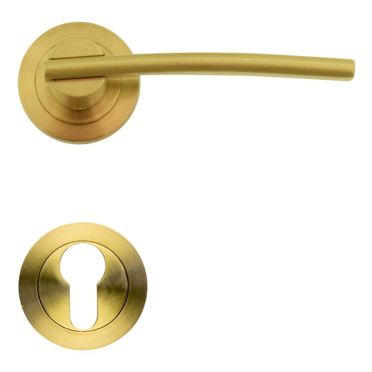 Poignée de porte terni cuivre mat rosace cylindre