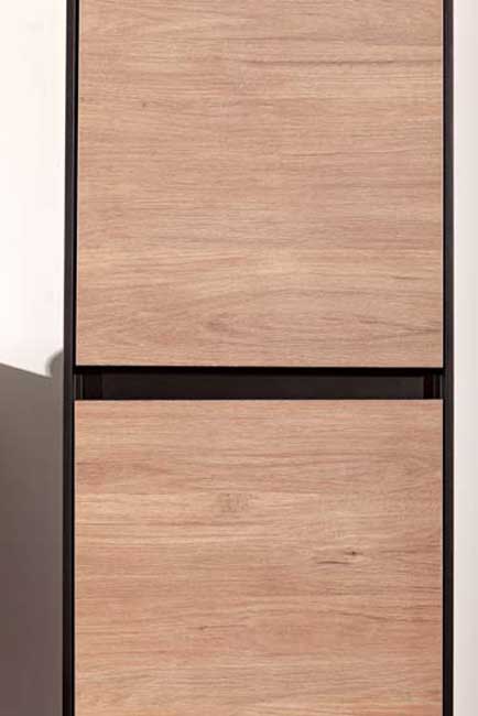 Meuble de salle de bains Molly aspect bois suspendu avec lavabo simple blanc brillant 90cm