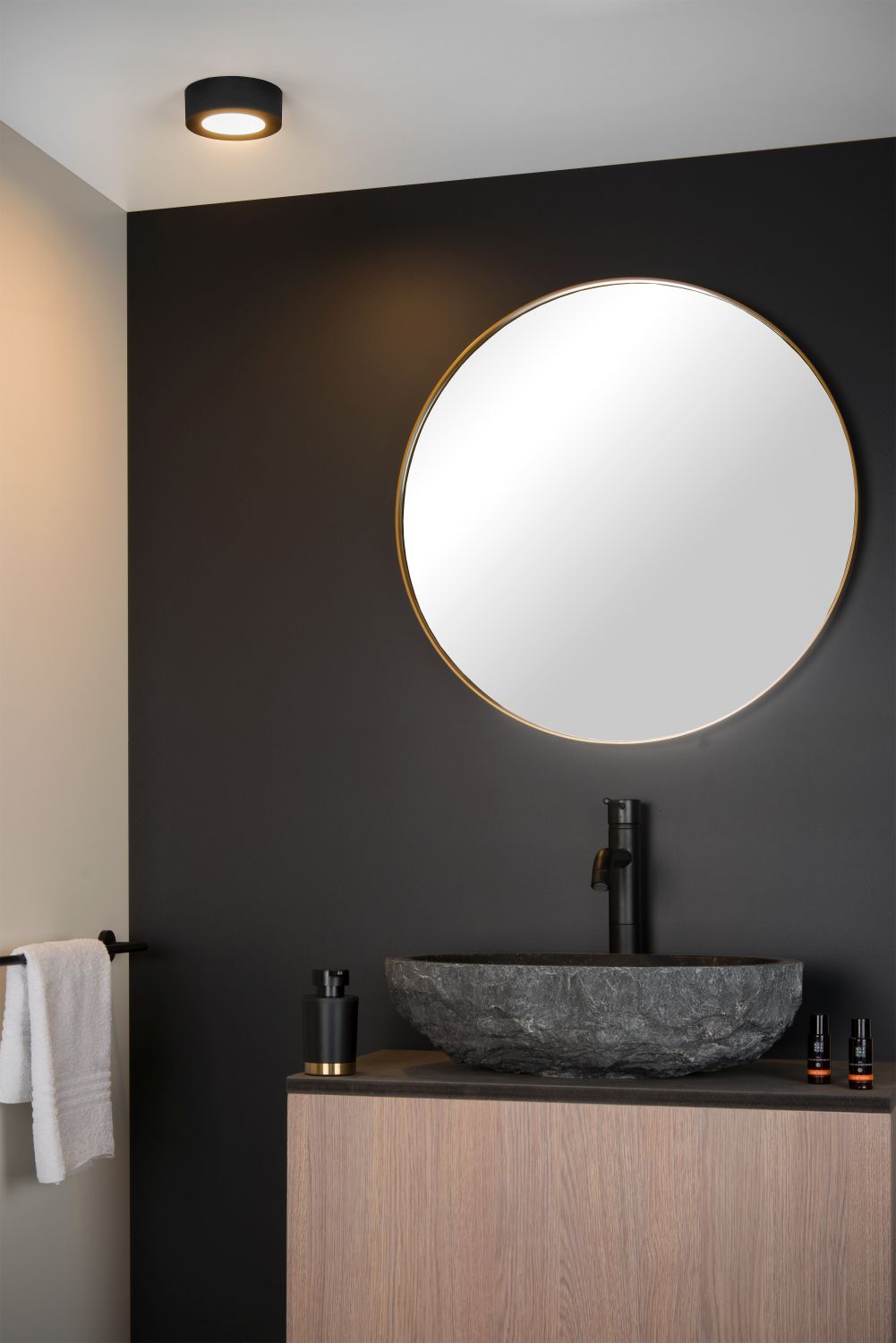 BRICE-LED Plafonnier Dimbaar 8W Ø11.5cm IP44 Zwar