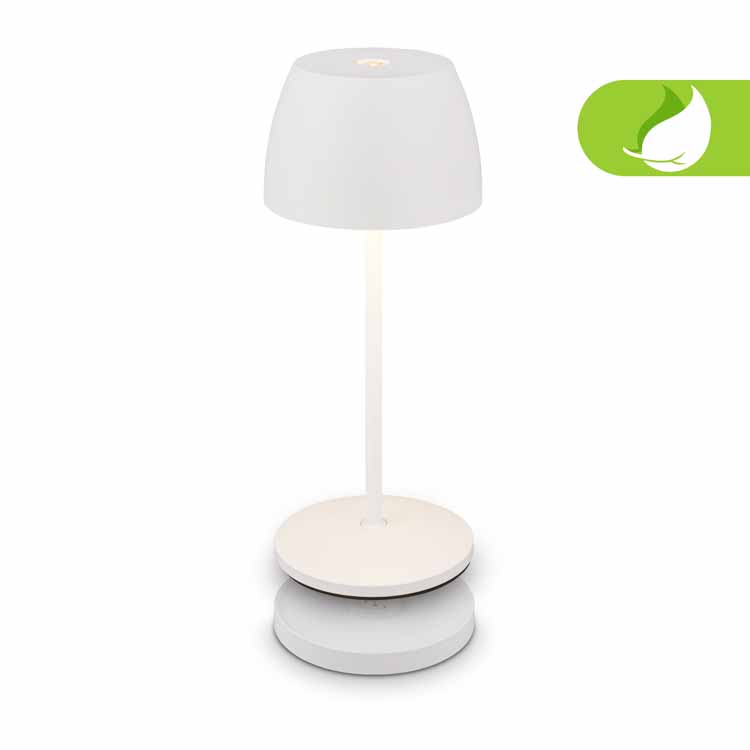 Tafellamp Tenori - wit - 20.5cm - dimbaar - LED - 1.5W - 2700K - IP44 - oplaadstation