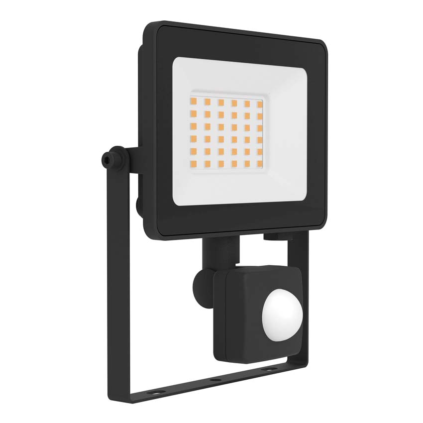 Straler LED - Zwart - 145x100x25mm - LED - 1x30W - 4000K - IP44 - PIR-sensor
