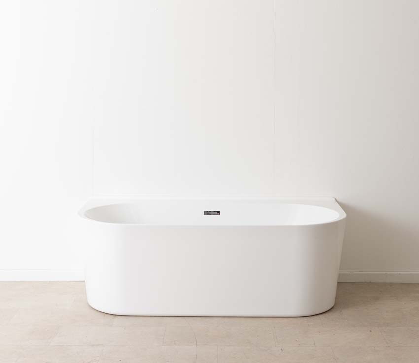 Baignoire semi-îlot Hess blanc brillant 170x80cm