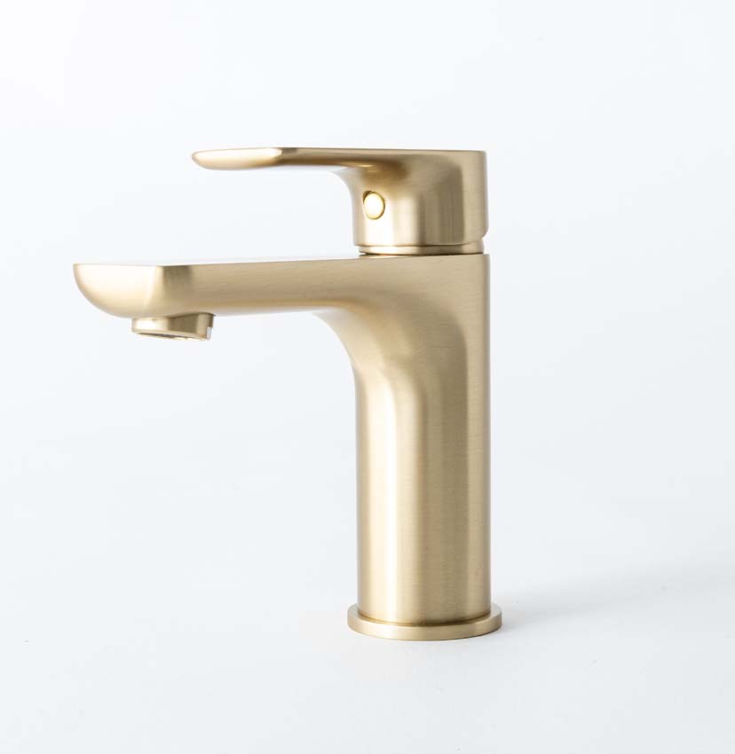 Wastafelkraan Miley edge brushed gold