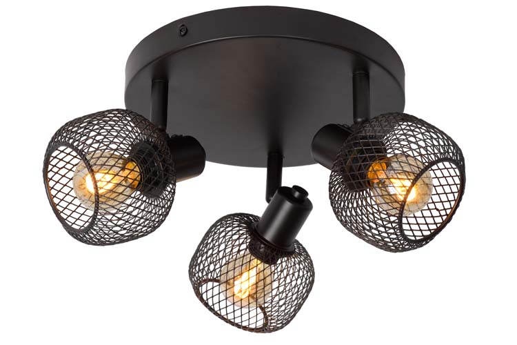 Plafondlamp - zwart - Ø37cm - dimbaar - 3xE14 - 25W