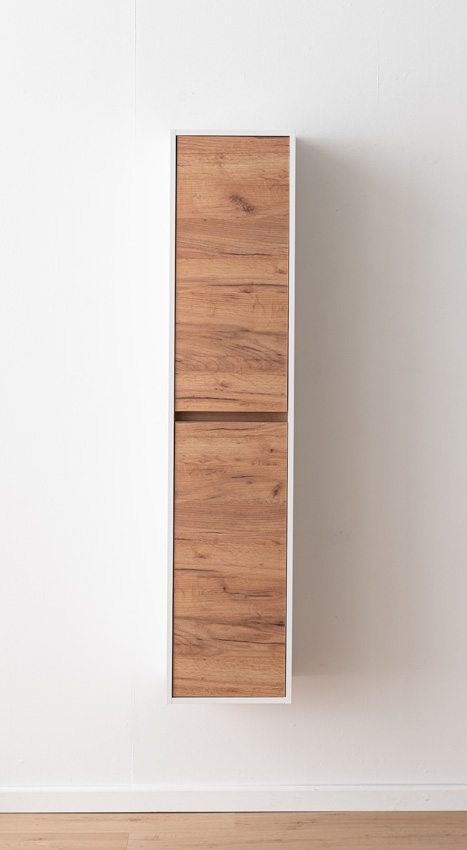 Kolomkast Treviso eik/wit hangend 160x35x30cm