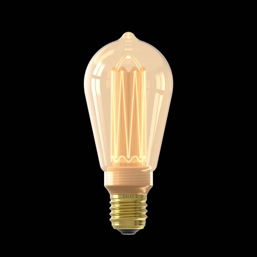 Lampe LED - Ambre - Ø6,4x14cm - Dimmable - E27 - 1x3,5W - 120lm - 1800K - 1 pièce