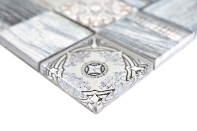 Mosaïque Crystal Mix bleu clair brillant 30x30cm