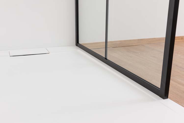 Paroi de douche Uma profile noire 90x200cm avec barre