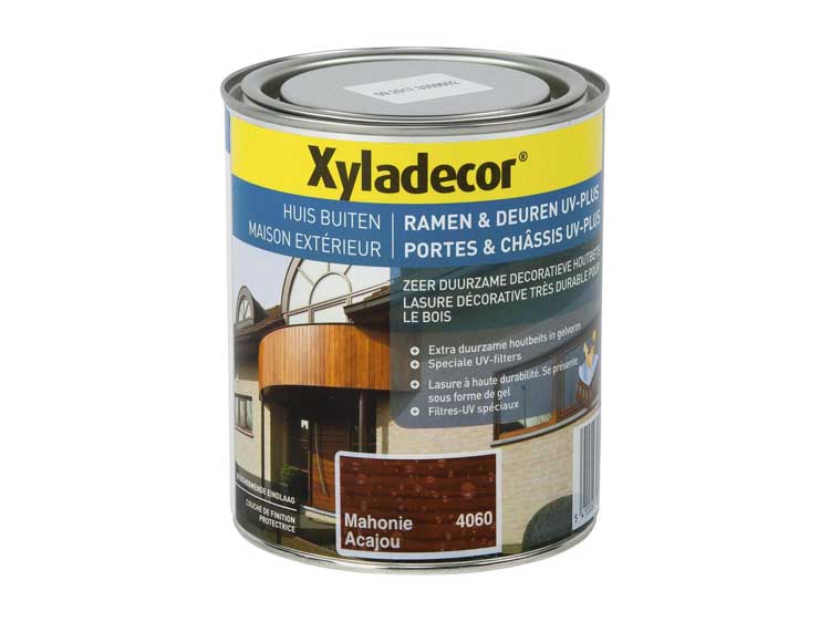 Xyladecor lasure portes & châssis UV-plus 0,75l acajou