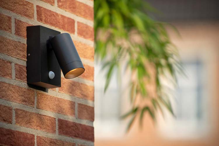 Wandspot - zwart - GU10 - 50W - IP44