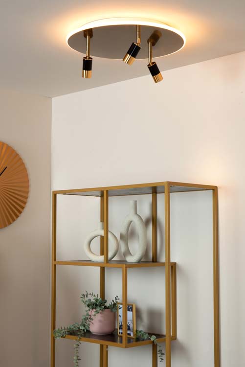 Lucide JUBEL - Plafonnier - Ø 48 cm - LED Dim. - 2700K - Or Mat / Laiton