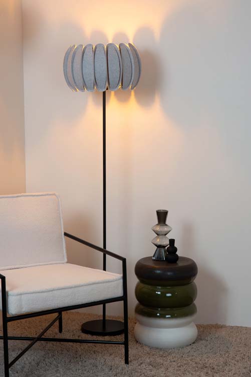 Lucide SPENCER - Lampadaire - Ø 40 cm - 1xE27 - Gris