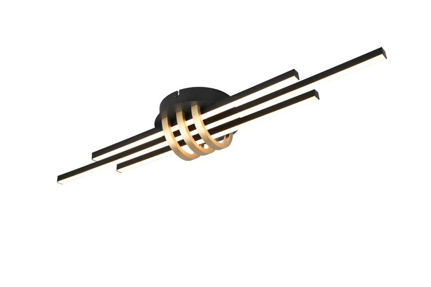 Plafonnier - noir/or - 81x18x10,5cm - dimmable - LED - 1x20W - 3000K
