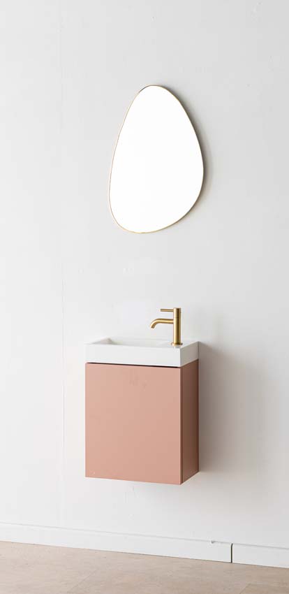 Meuble de toilette Mio Bagno Dotan abricot blanc brillant 45x40x22cm