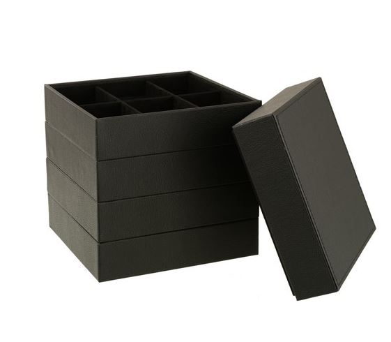 Juwelendoos kunstleder 4 delen zwart