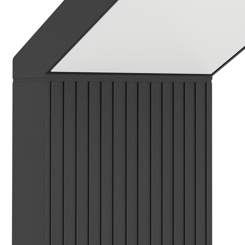 Borne extérieure - noir - 16,2x15,5x80cm - LED - 1x10W - 3000K