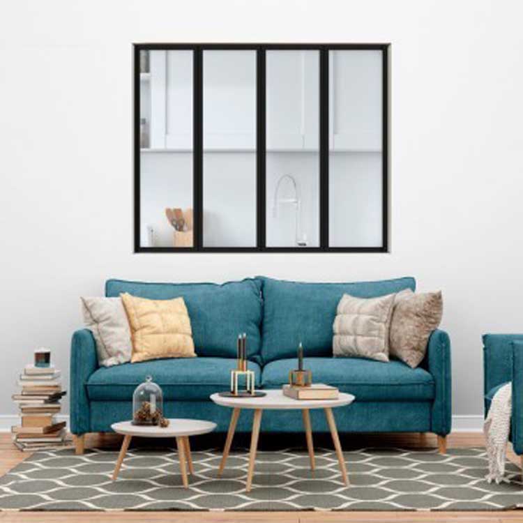Verrière d'intérieure acier noir Tygo 4 vitrage 1200 x 1000 mm