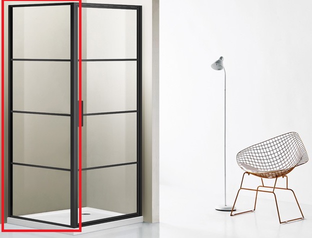 Douchewand vast Ulysses zwart h2m br88-89.5cm
