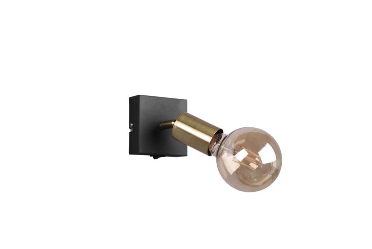 Spot en applique noir/messing excl lampe LED possible 1 spot