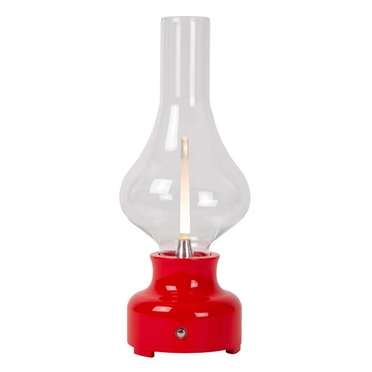 Lucide JASON - Oplaadbare Tafellamp - Accu/Batterij - LED Dimb. - 1x2W 3000K - 3 StepDim - Rood