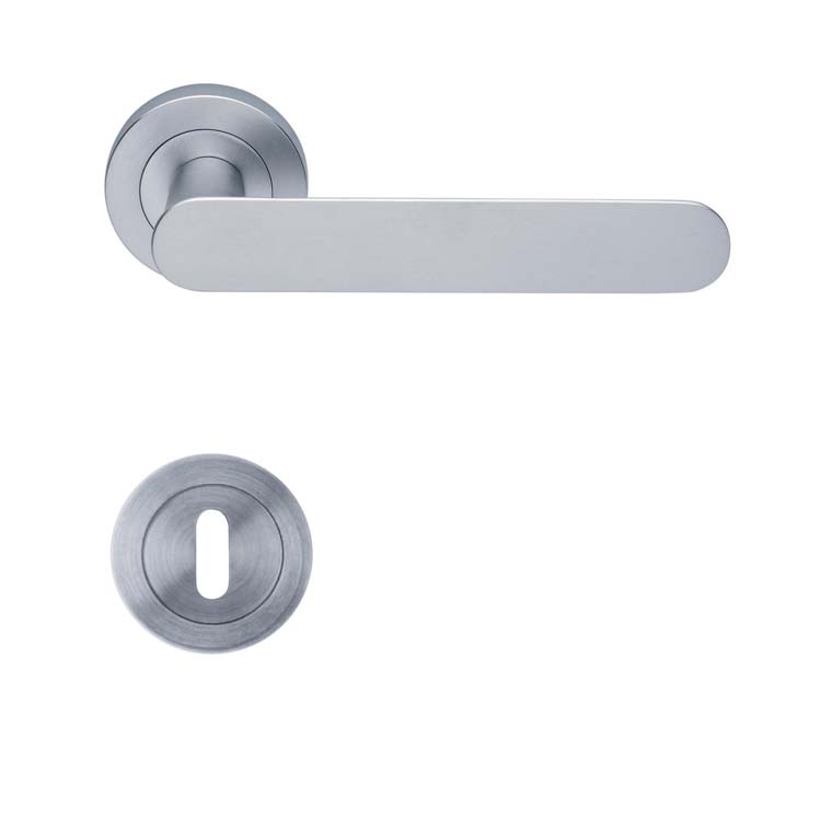Poignée de porte pro giuglia chrome brossé rosace barbe