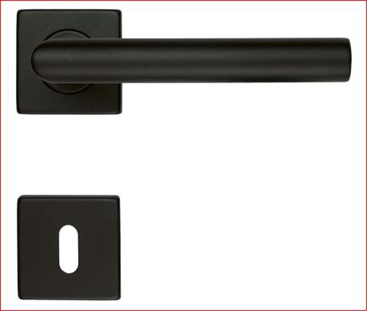 Deurkruk pro square Belluno 19 mm zwart R+E