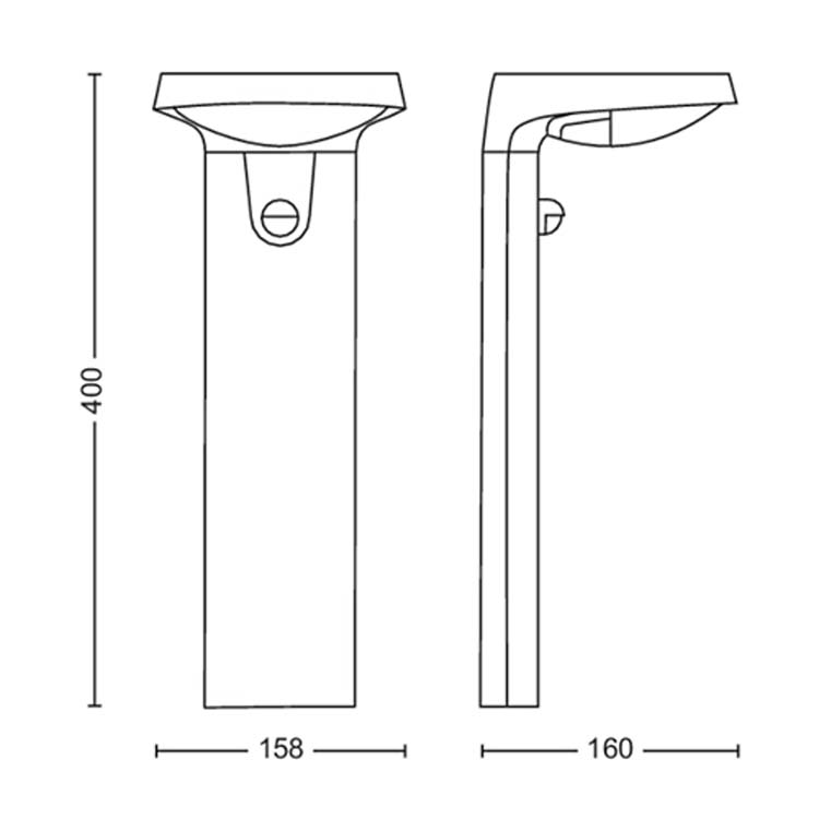 Buitenverlichting paal antraciet 820 lumen 2700K IP44