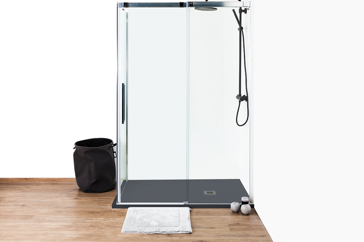 Douchebak Minimalism composiet met gelcoat grafiet 140x90cm