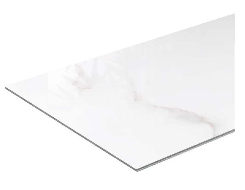 Wandpaneel Dumawall+ Trapani gloss marmer wit 50x90cm