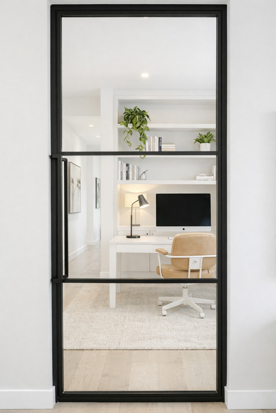 Porte intérieure pivotante en acier double Tirza 2x3W sur mesure