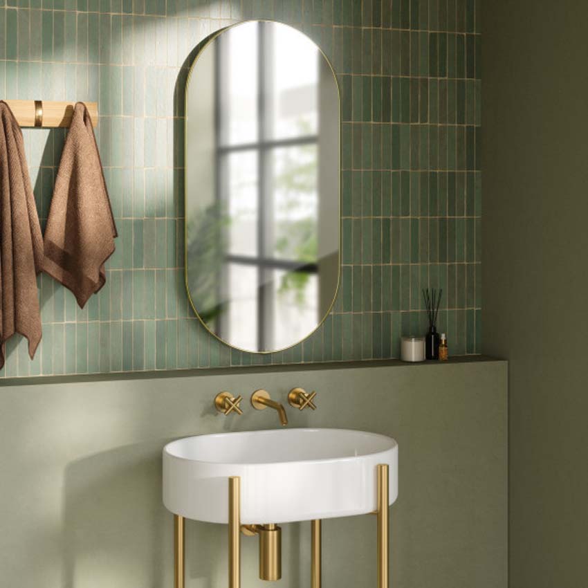 Spiegel Umbra Hubba ovaal koper 91x45cm
