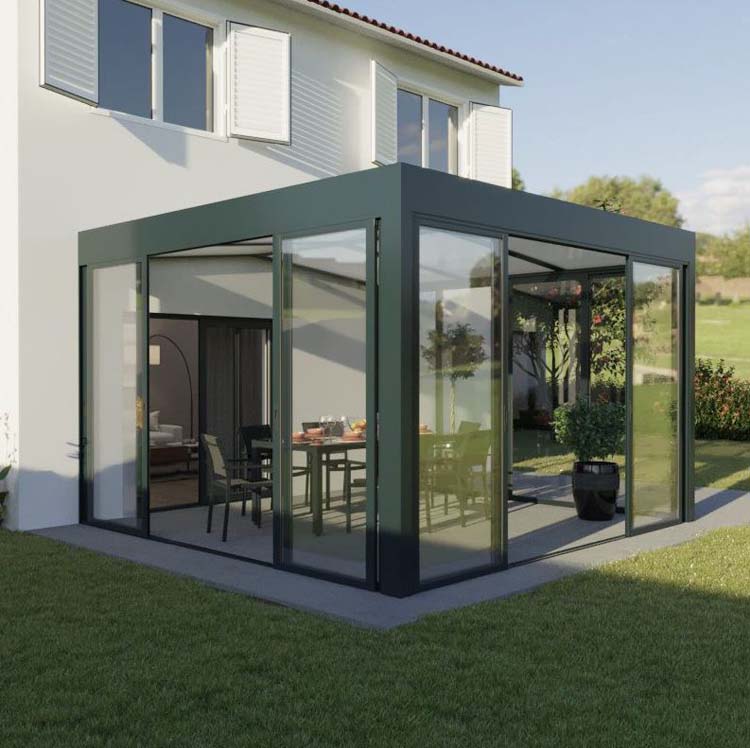 Veranda Versailles alu anthracite 400 x 350 x 240 cm