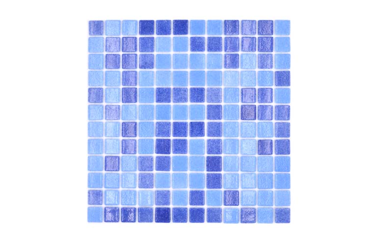 Mosaïque Eco Mix bleu brillant 31,6x31,6cm