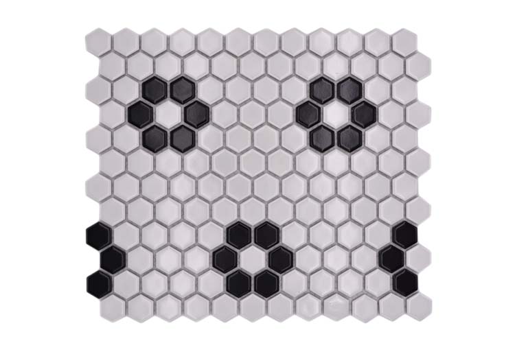 Mosaïque Hexagon Mix blanc brillant 26x30cm