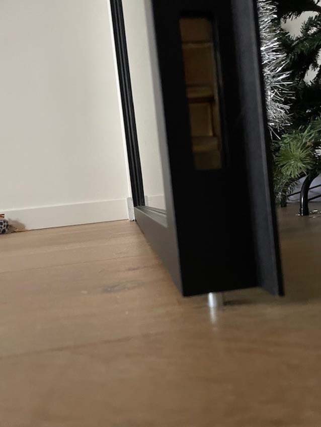 Porte intérieure double vitrée Luxe Dimaro Nero verre mat sur mesure noir poussant à droite