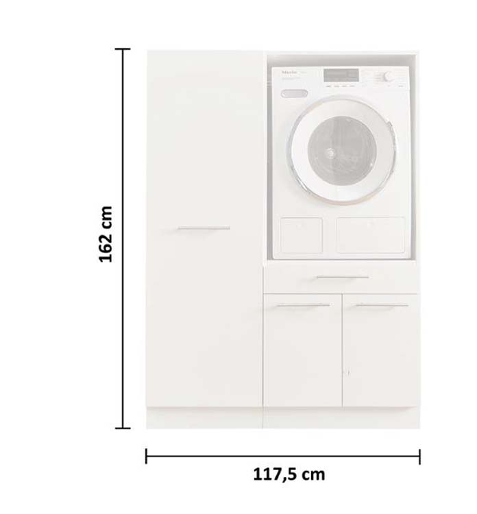 Wasmachine kast Decowash set 8 antraciet 117,5x67,5x162cm