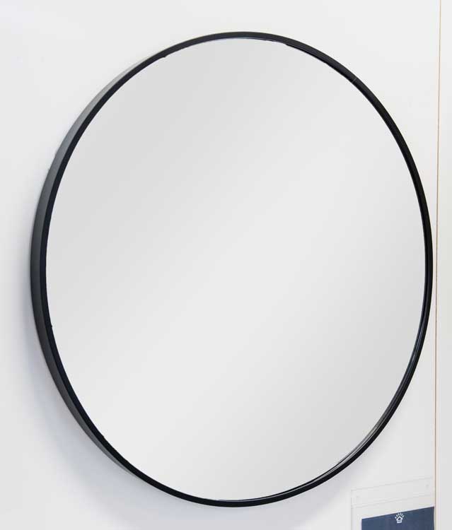 Mirroir ronde noir mat ?80cm