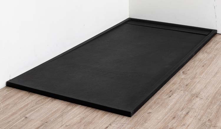 Douchebak Moana SMC mat zwart leisteenlook 180x90cm