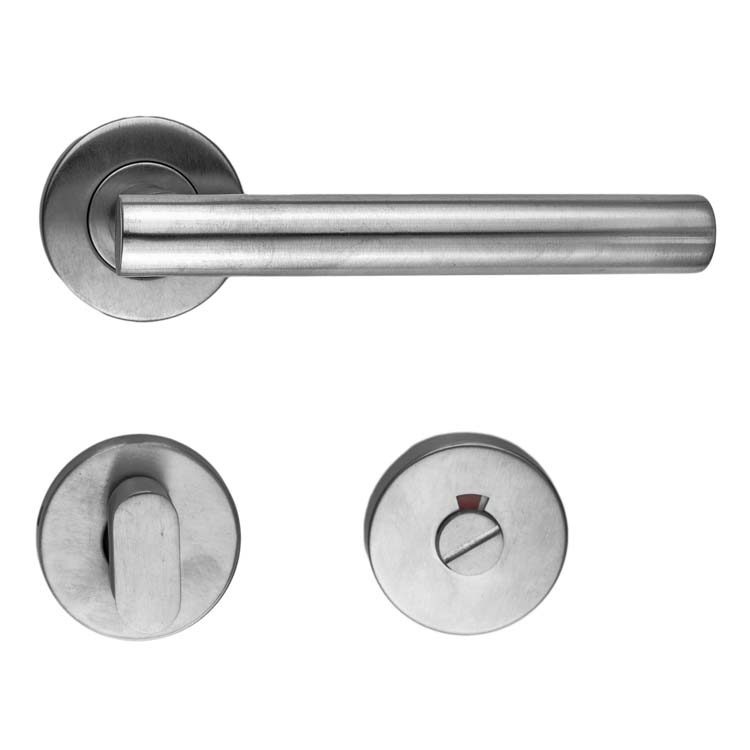 Poignée de porte ravenna 19mm inox plus avec serrure toilette