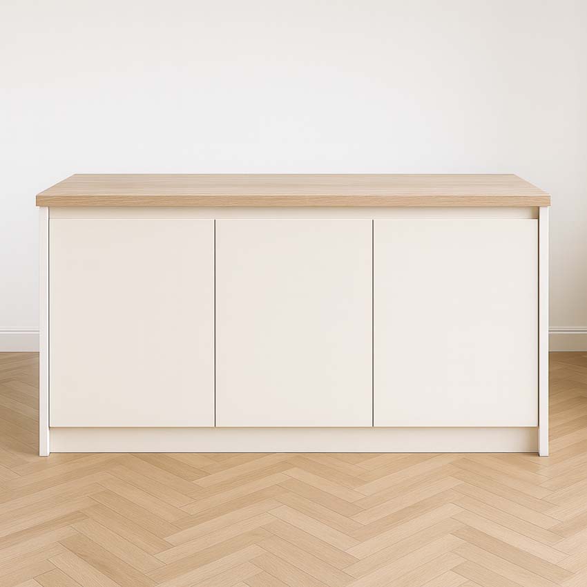 Keukeneiland Plenti wit/hout 154,5 cm