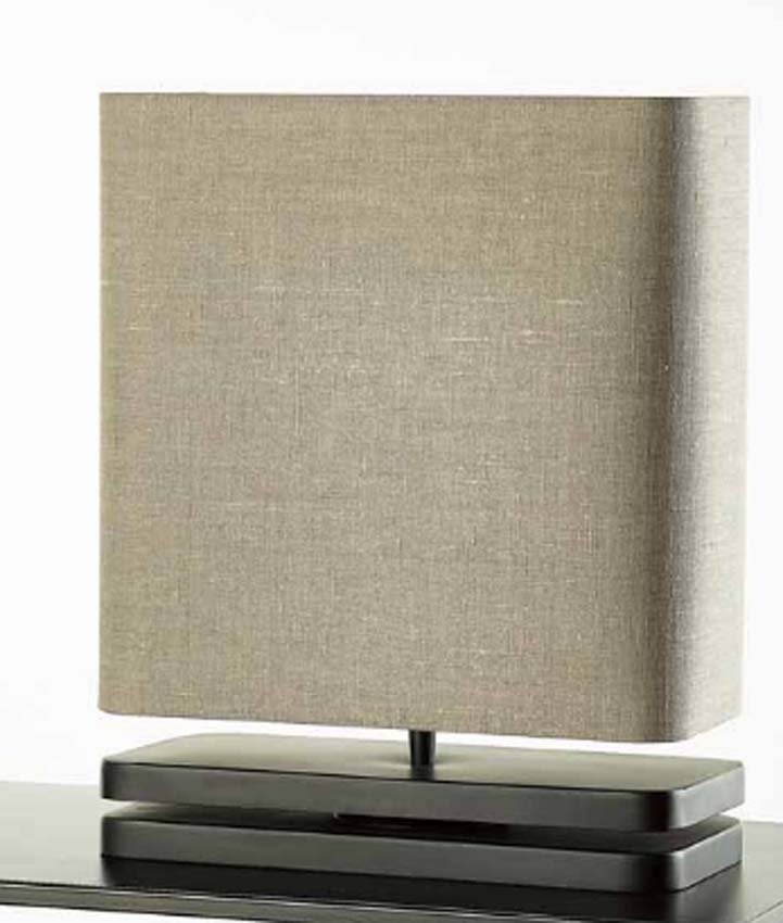 Lampe de table - Noir - 15x25x40cm - Dimmable - E27 - 1x60W - Incl. abat-jour en lin sable
