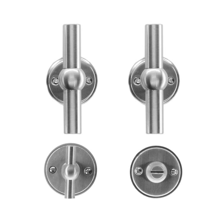 Deurkruk grado T+T inox look met WC-slot