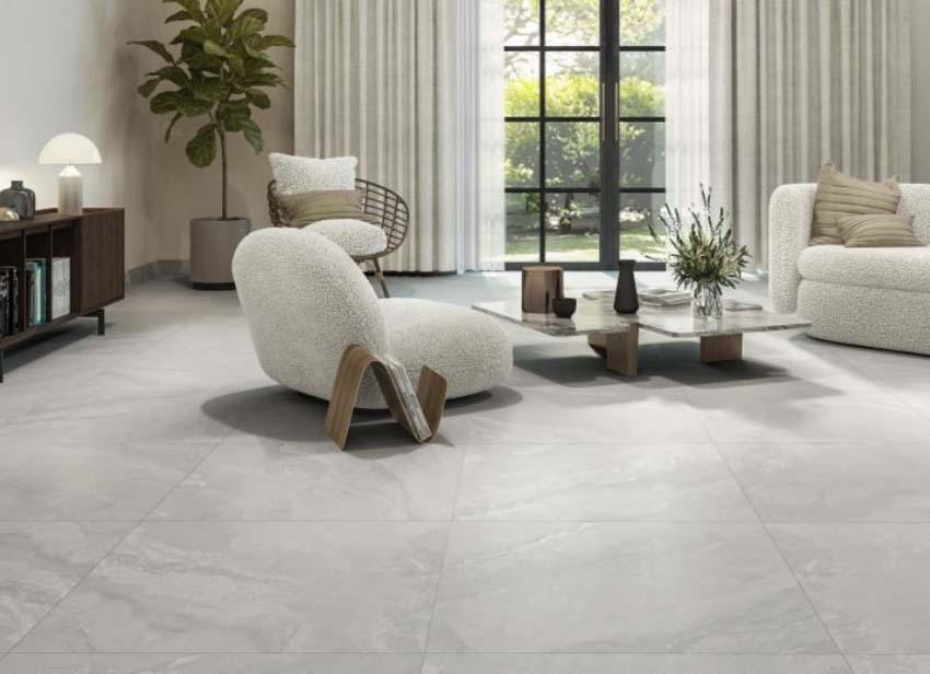 Vloertegel Aurora grijs glanzend 60x120cm