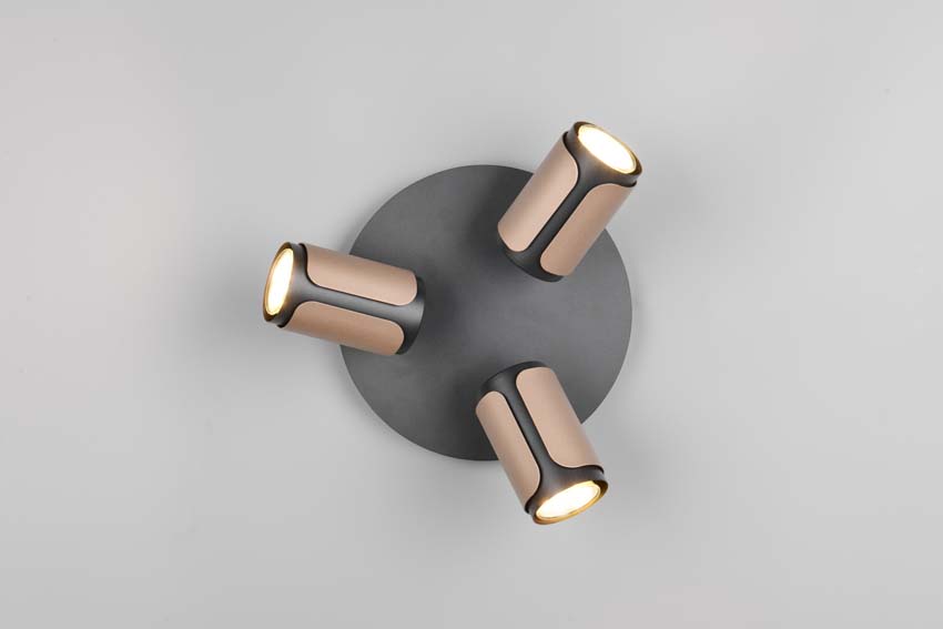 Spot en saillie - Brun café - Ø30cm - Dimmable - GU10 - 3x10W