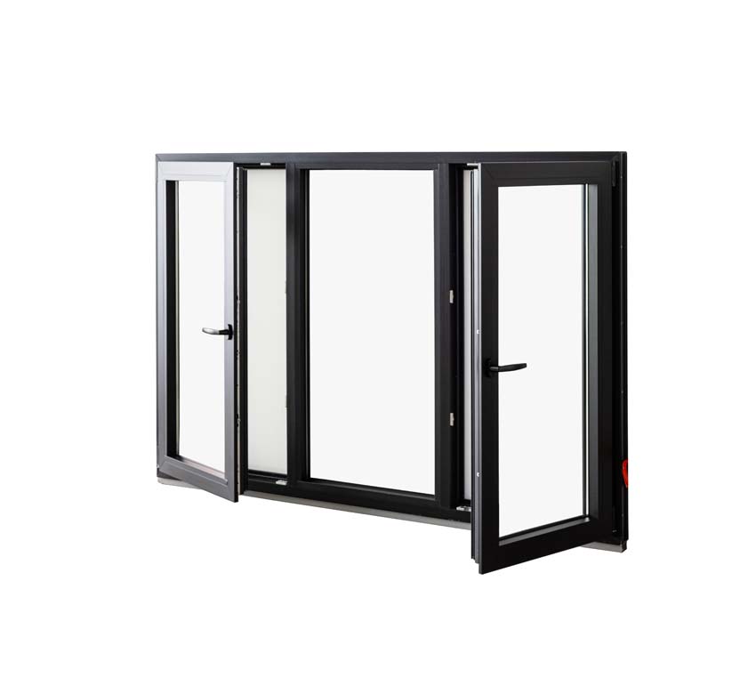 3-VAN Châssis oscillo-battant+fix pvc Elegant noir/noir B2100xH1400 mm