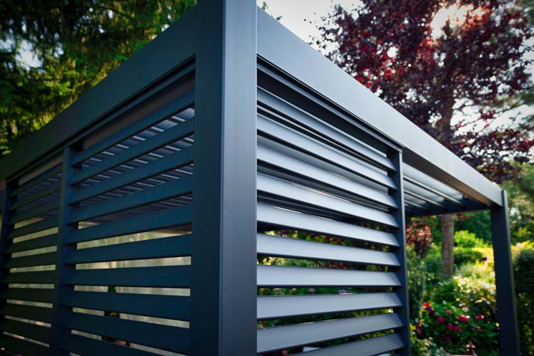 Panneau d'ambiance lamelles pour pergola anthracite 0,93x2,38m manuel