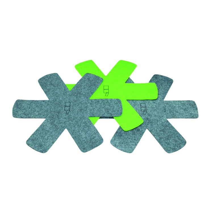 Pannebeschermers grijs/groen D38 cm - 3 stuks