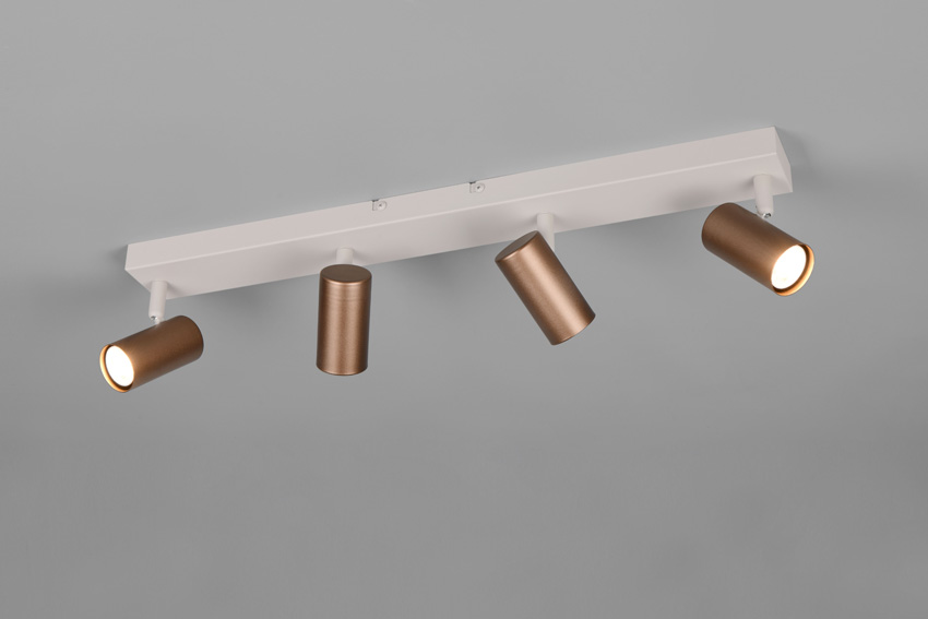 Spot en saillie - beige/café - 62x6x13,5cm - dimmable - GU10 MR11 - 4x5W