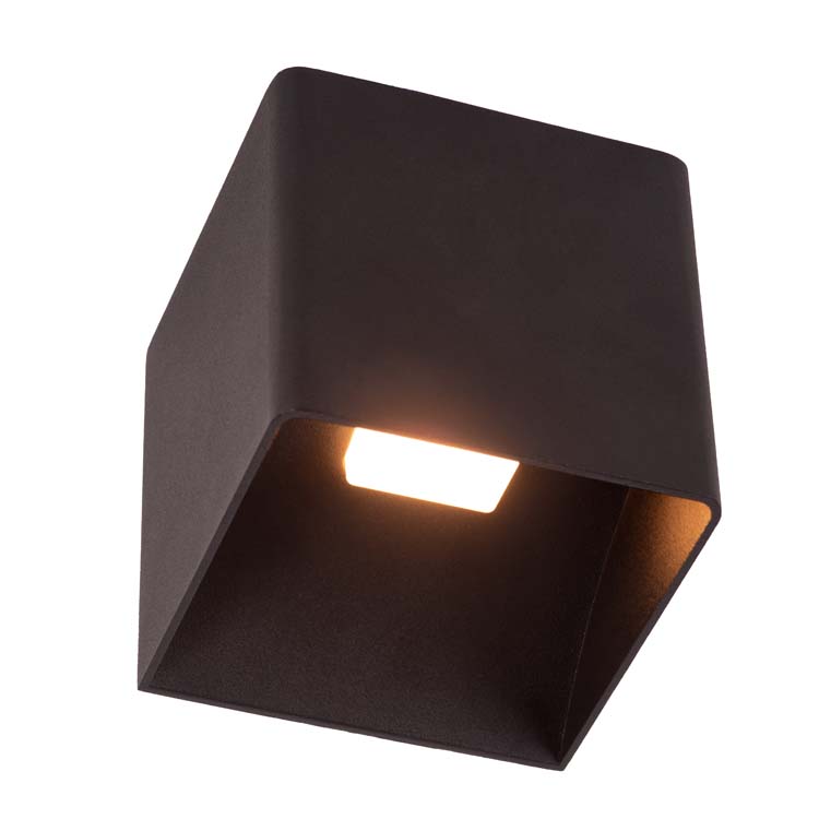 Wandlamp binnen/buiten - zwart - dimbaar - LED 1x6W - 2700K - IP54 - beweging- & dag/nacht sensor - oplaadbaar